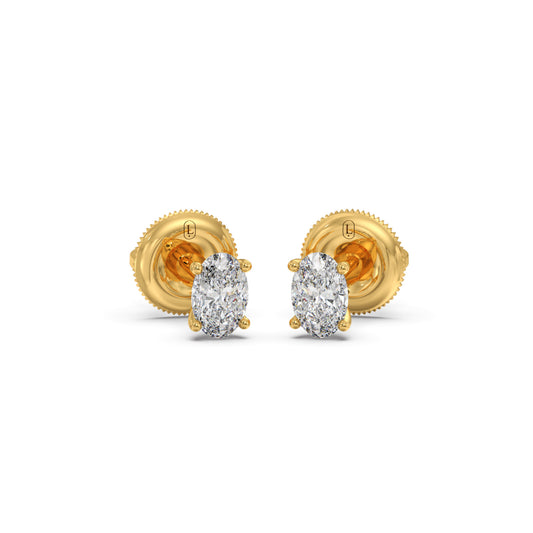 Timeless Oval Solitaire Diamond Studs Timeless Oval Solitaire Diamond Studs - Yellow