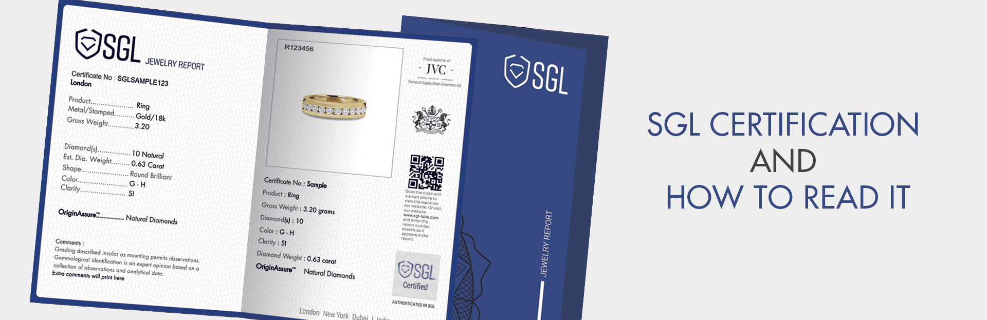 SGL certification document with a blue border on a white background