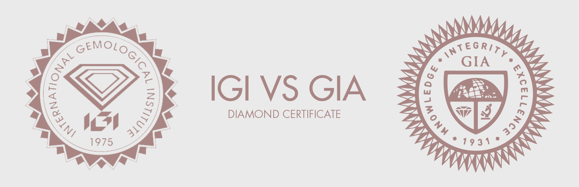 Comparison of IGI and GIA diamond certification logos on a white background