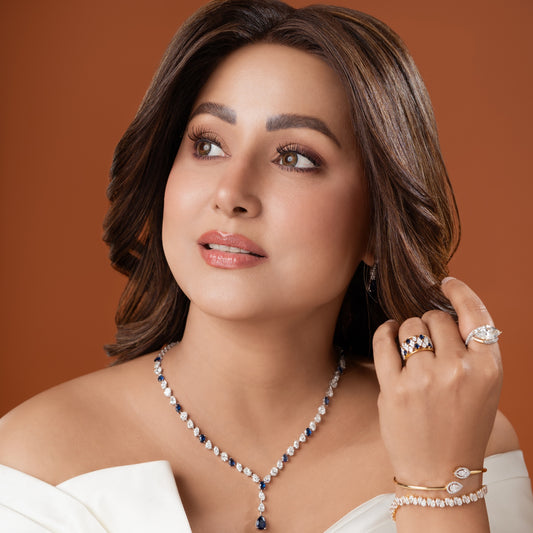 Gemstone & Diamond Wide Band Ring - MQ