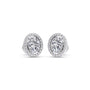 Oval Cut Diamond Halo Stud Earrings
