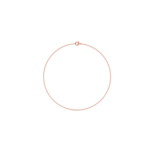 Paper Clip Gold Chain Anklet - Rose