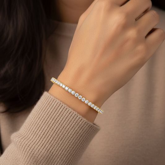 Round Diamond Tennis Bangle
