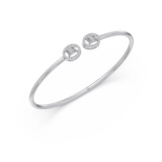 Emerald Cut Diamond Open Bracelet