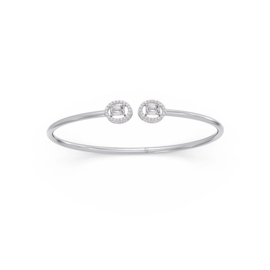 Emerald Cut Diamond Open Bracelet
