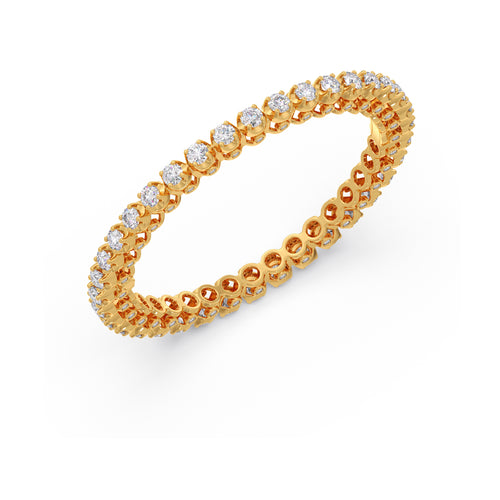 Round Diamond Tennis Cuff Bracelet