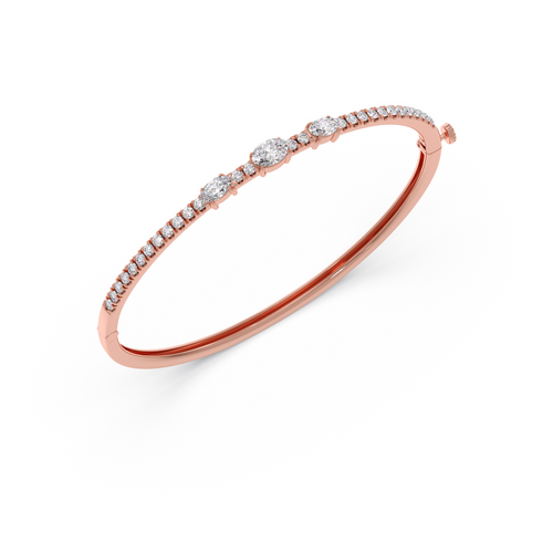 Oval-Cut Diamond Bangle Bracelet