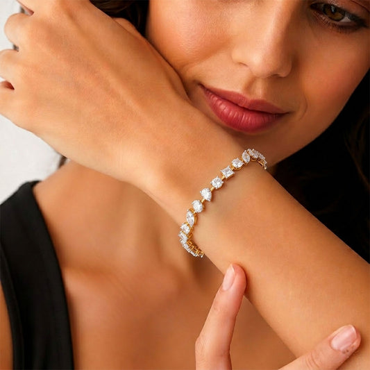 13.84 ct Multishape Diamond Tennis Bracelet - MH_AI