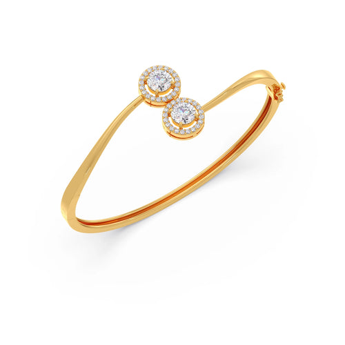 Double Halo Round Diamond Bracelet