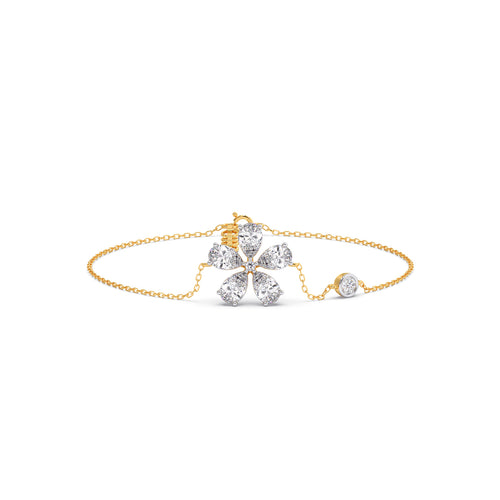 Delicate Floral Round Diamond Bracelet
