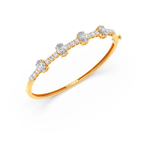 Cluster Oval & Round Diamond Bracelet