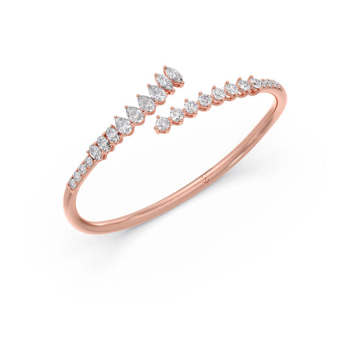 Marquise, Pear, and Round Diamond Cascade Bracelet