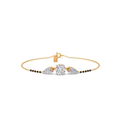 Elegant Pear & Round Diamond Mangalsutra Bracelet