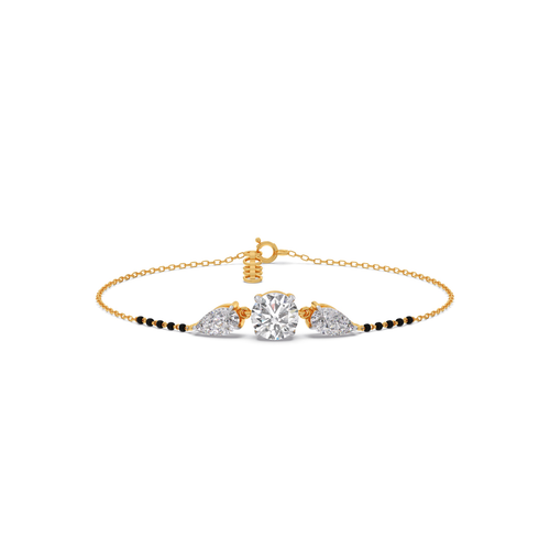 Elegant Pear & Round Diamond Mangalsutra Bracelet