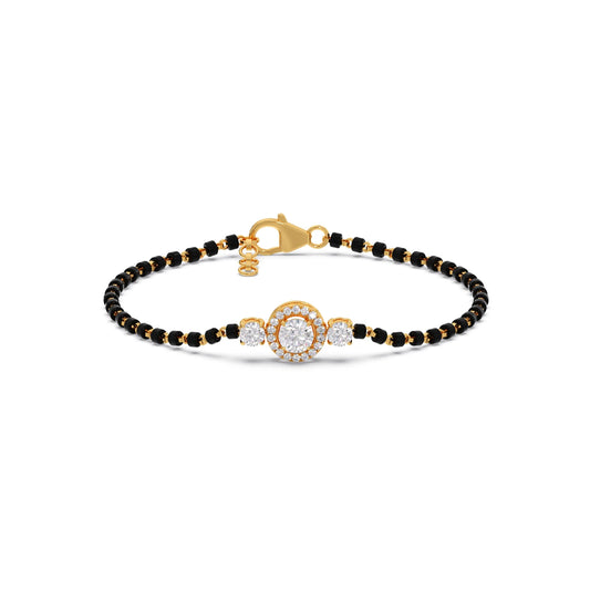 Classic Solitaire Diamond Mangalsutra Bracelet - Yellow