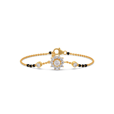 Floral Diamond Mangalsutra Bracelet