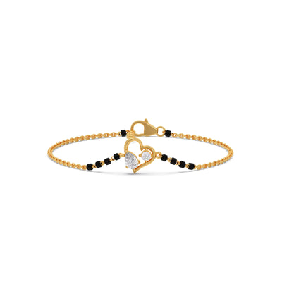Pear and Round Diamond Mangalsutra Bracelet