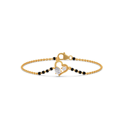 Pear and Round Diamond Mangalsutra Bracelet