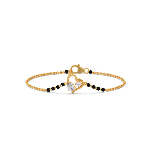 Pear and Round Diamond Mangalsutra Bracelet