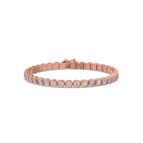 Round Diamond Bezel Set Tennis Bracelet