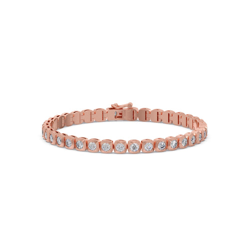 Round Diamond Bezel Set Tennis Bracelet