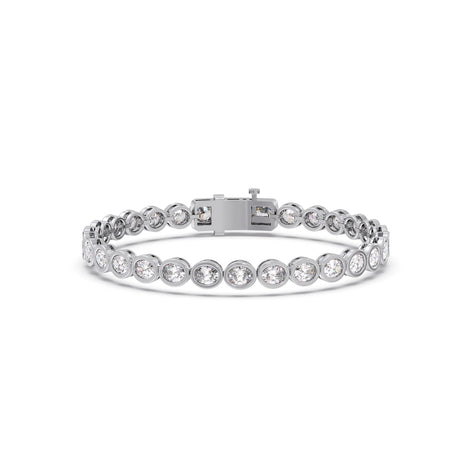 Oval Diamond Bezel Set Tennis Bracelet