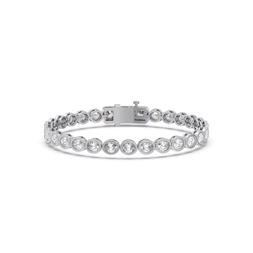 Oval Diamond Bezel Set Tennis Bracelet