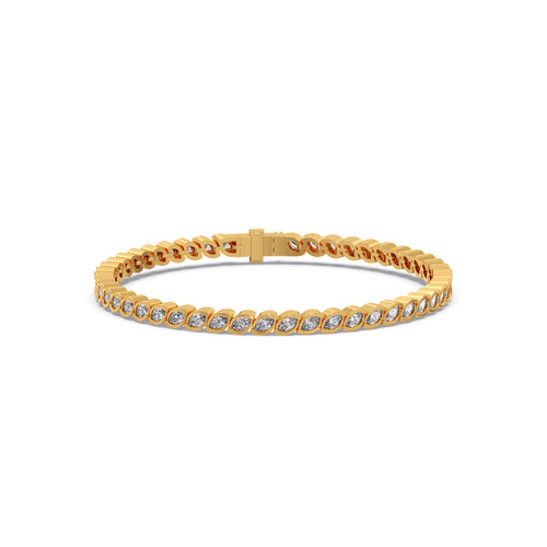 Marquise Cut Diamond Bezel Set Tennis Bracelet