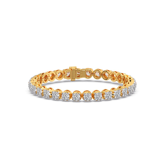 8.17 ct Lustre Round Diamond Tennis Bracelet - Yellow