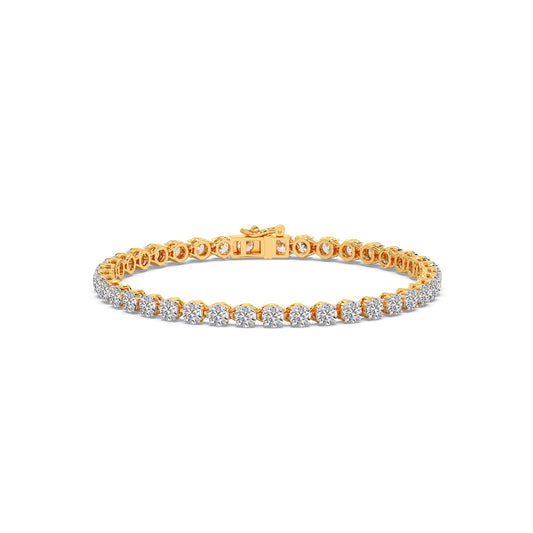 6 ct Glamour Round Diamond Tennis Bracelet - Yellow
