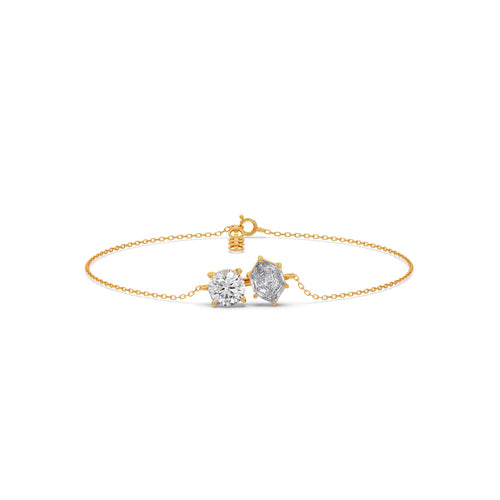 Hexa Round Diamond Chain Bracelet