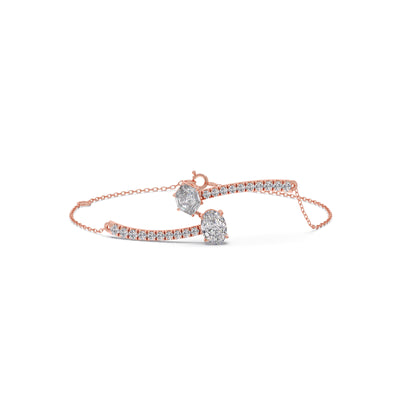 Hexa Oval Diamond Chain Bracelet
