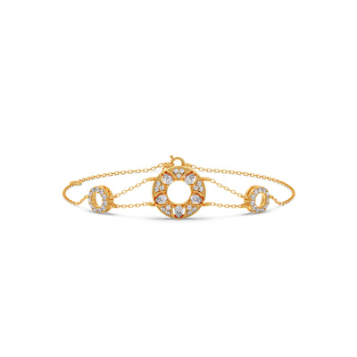 Round Diamond Triple Circle Bracelet