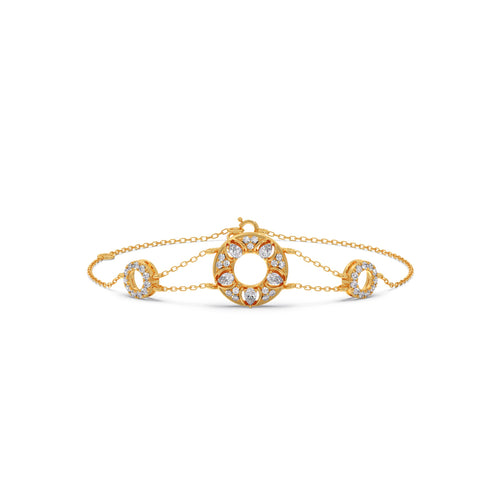 Round Diamond Triple Circle Bracelet