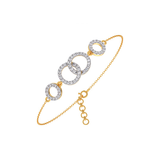 Circle Symphony Diamond Chain Bracelet - Yellow