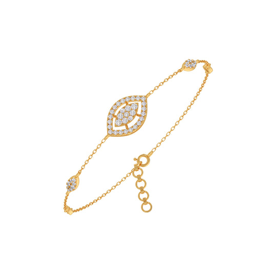 Marquise Eye Round diamond Bracelet - Yellow