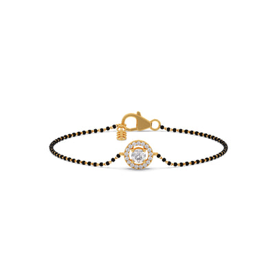 Halo Round Mangalsutra Bracelet