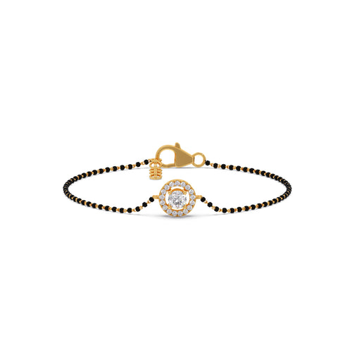 Halo Round Mangalsutra Bracelet
