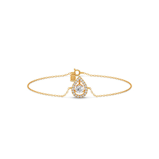 Pearluxe Halo Chain Bracelet - Yellow