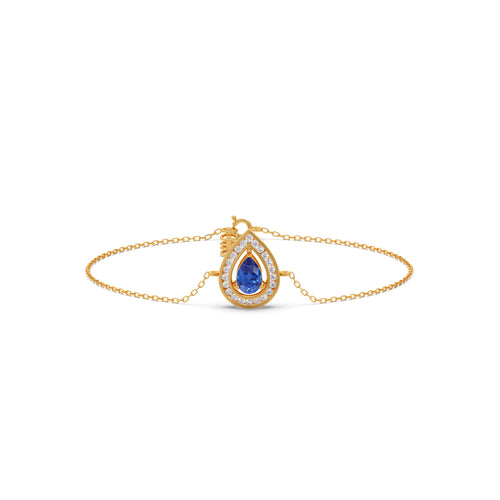 Blue Teardrop Halo Diamond Bracelet