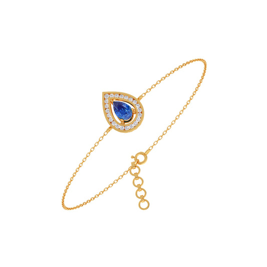 Blue Teardrop Halo Diamond Bracelet