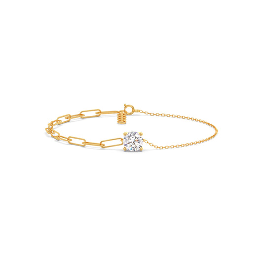 0.89 cts Paperclip Solitaire Diamond Bracelet