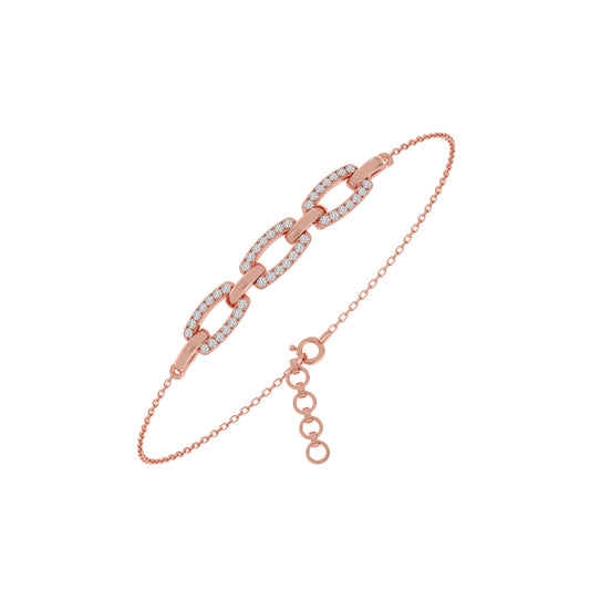 Golden Interlink Diamond Bracelet - Rose