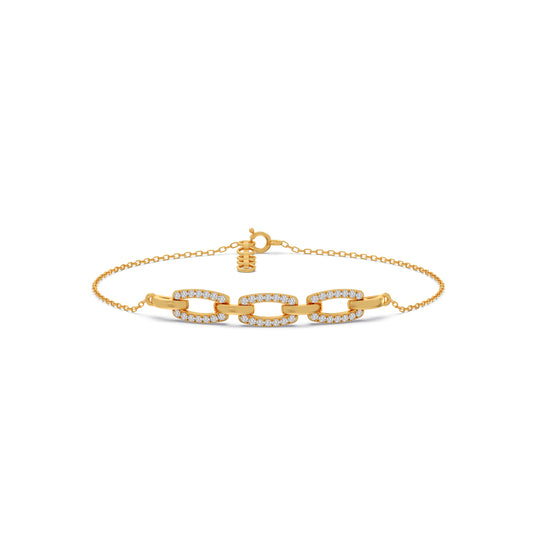 Golden Interlink Diamond Bracelet