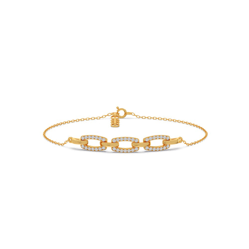 Golden Interlink Diamond Bracelet