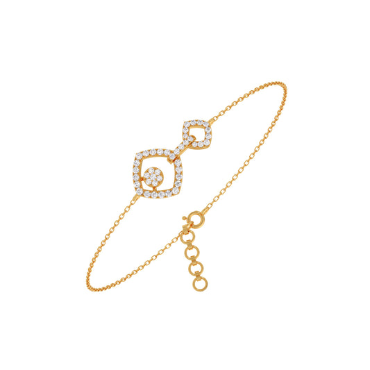 Interlocking Geometric Shape Diamond Chain Bracelet