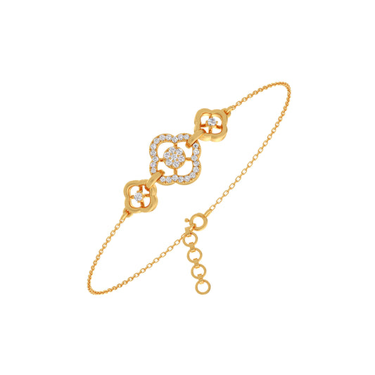 Clover Bloom Round Diamond Bracelet