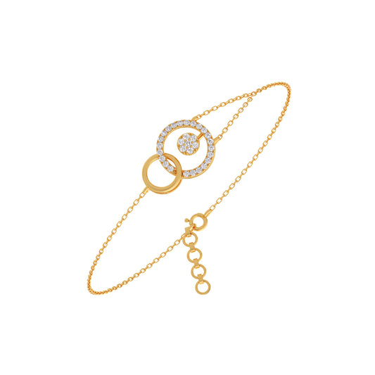 Geo Linked Round Diamond Bracelet