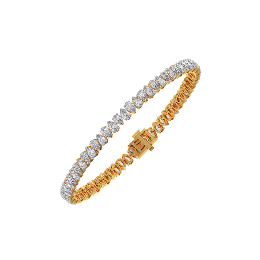 Eternal Pear Diamond Tennis Bracelet - Yellow