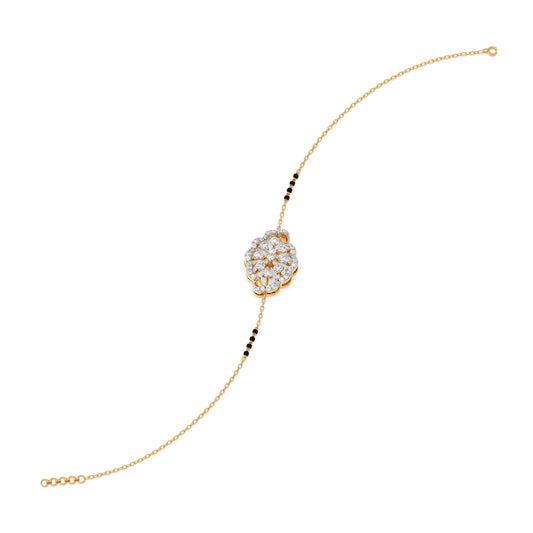 Amara Round Diamond Mangalsuta Bracelet - Yellow